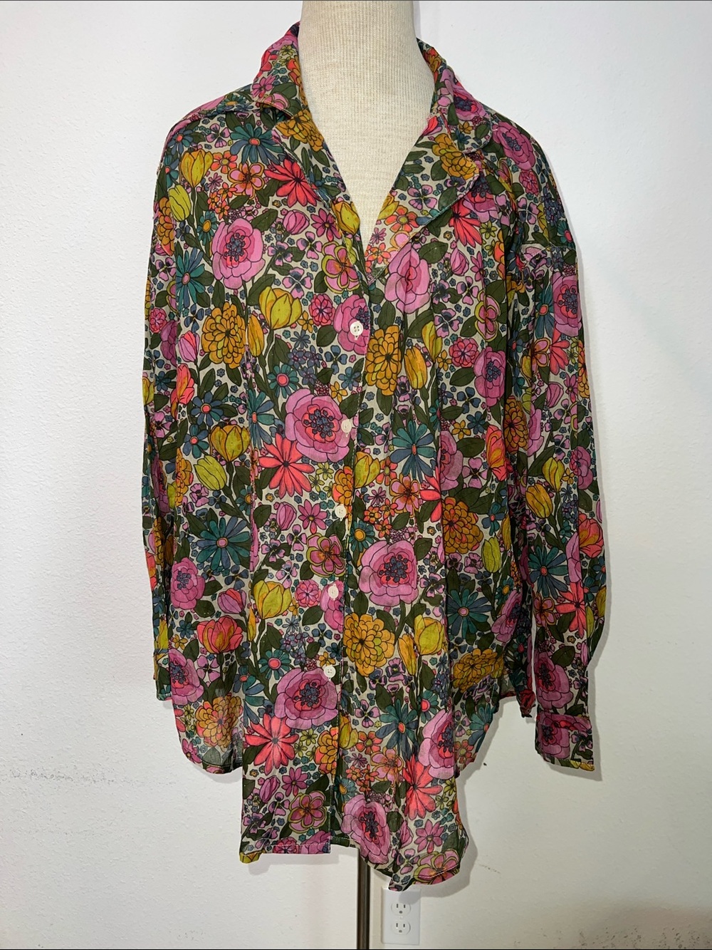 Natural Life Floral Button-Up Shirt - Multicolor